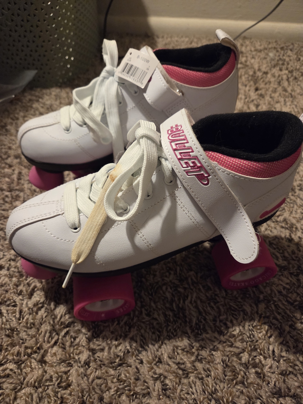 Bullet Women's Roller Skates - White with Pink Accents
